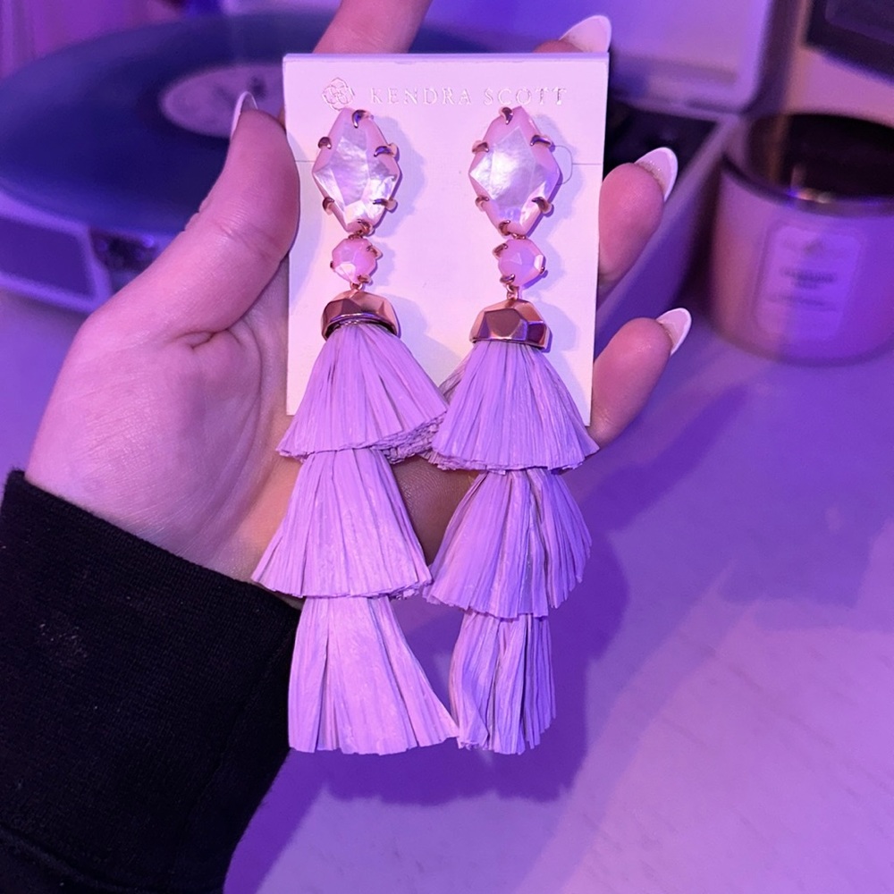 purple kendra scott earrings